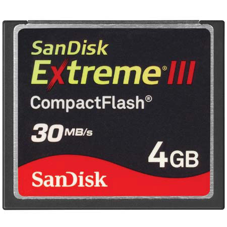 SanDisk 4GB Extreme III Compact Flash Memory Card