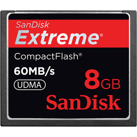 SanDisk 8GB Extreme Compact Flash Memory Card - Up to 60MB/S Read/Write, UDMA Enabled