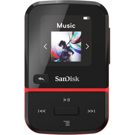 SanDisk 16GB Clip Sport Go Wearable MP3 Player, Red