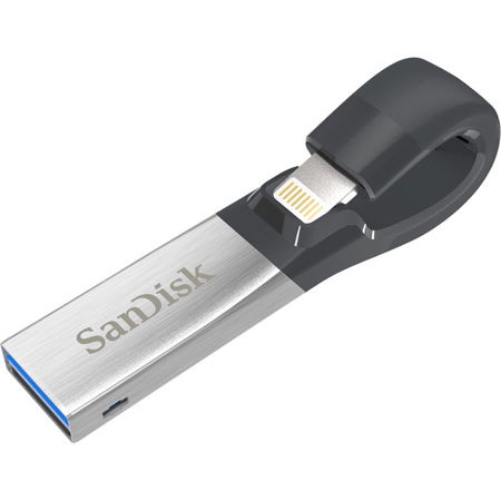 SanDisk iXpand 128GB USB 3.0 Flash Drive, Lightning & USB Connectors for Apple