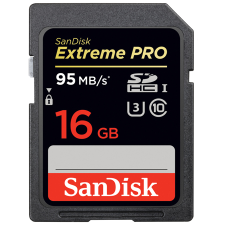 SanDisk 16GB ExtremePRO UHS-1 SDHC Memory Card