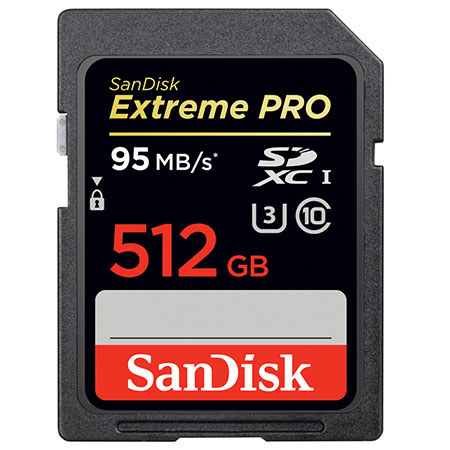 SanDisk 512GB Extreme PRO SDXC Memory Card, UHS-I Class 10 U3 V30