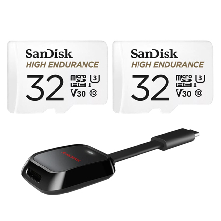 SanDisk High Endurance UHS-I U3 microSD Memory Card with SD Adapter 32GB Standard Two Pack