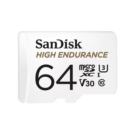 SanDisk High Endurance UHS-I U3 microSD Memory Card with SD Adapter 64GB