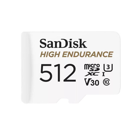 SanDisk High Endurance UHS-I U3 microSD Memory Card with SD Adapter 512GB