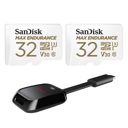 SanDisk MAX ENDURANCE UHS-I U3 microSD Memory Card with SD Adapter 32GB Card with Reader