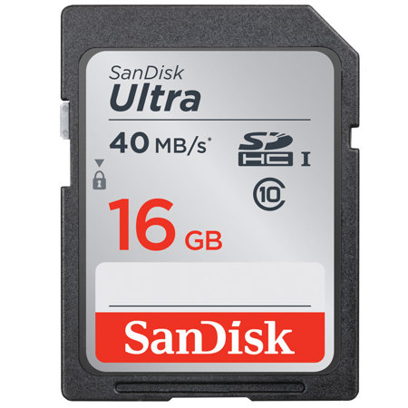 SanDisk 16GB Class 10 UHS-I U1 SDHC Memory Card