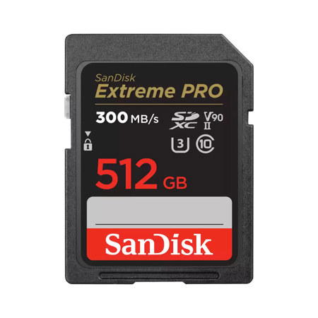 SanDisk Extreme PRO UHS-II V90 SDXC Memory Card 512GB