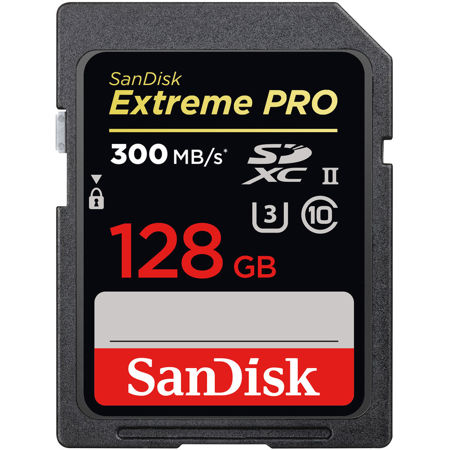 SanDisk Extreme PRO 128GB UHS-II Class 10 U3 SDXC Memory Card