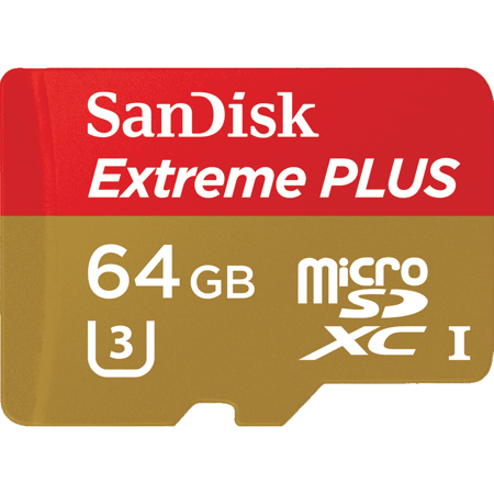 SanDisk 64GB Extreme Plus microSDXC Class 10 U3 Memory Card