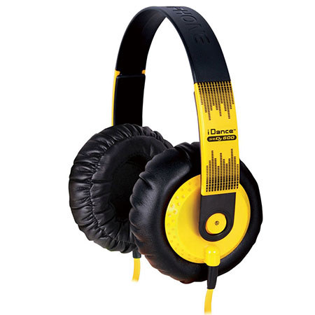 iDance Thick Padded Over Ear Headphones for iPod/iPad/iPhone, Yellow/Black