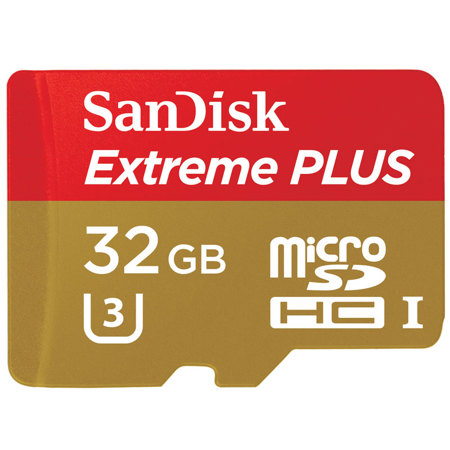 SanDisk Extreme PLUS 32GB Class 10 U3 microSDHC UHS-I Card with Adapter