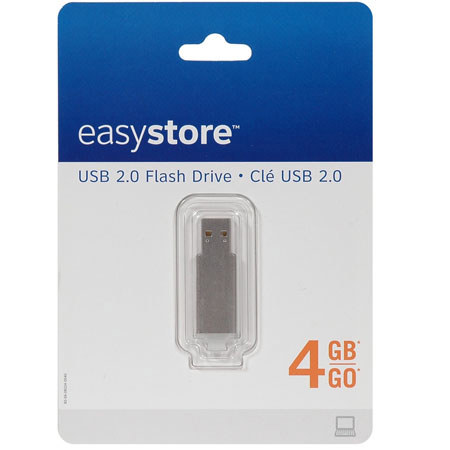EasyStore Memory USB Flash Drive 4GB Memory, USB 2.0