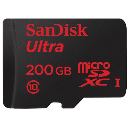 SanDisk 200GB Ultra microSDXC Memory Card, UHS-I Class 10, with SD Adapter