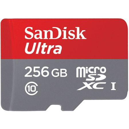 SanDisk 256GB Ultra microSDXC Memory Card, UHS-I Class 10, with SD Adapter