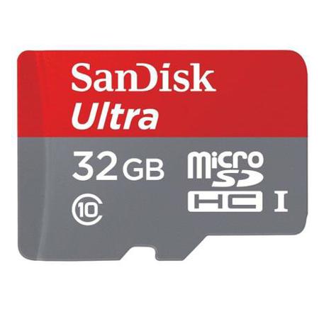 SanDisk 32GB Ultra microSDHC UHS-I Class 10 Memory Card, SD Adapter