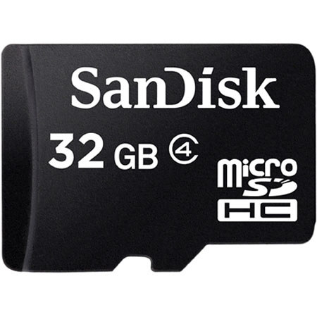 SanDisk 32GB microSDHC Memory Card, Class 4 with SD Adapter SDSDQM-032G-B35A