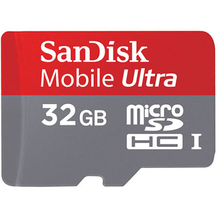 SanDisk 32GB Mobile Ultra microSDHC Memory Card with SD Adapter