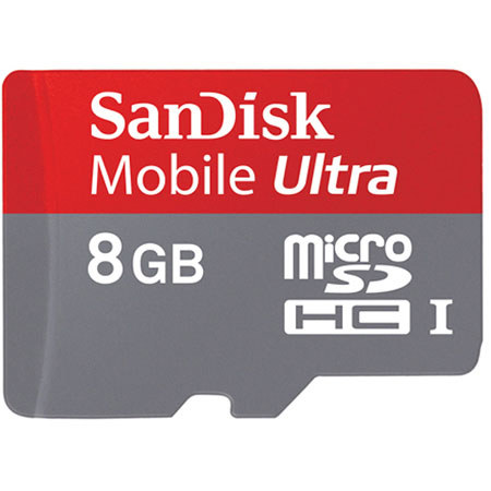 SanDisk 8GB Mobile Ultra microSDHC Memory Card with SD Adapter