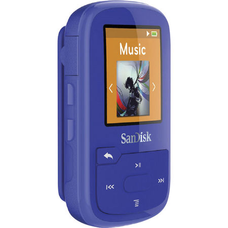 SanDisk Clip Sport Plus 16GB MP3 Player with Bluetooth & Built-In FM Radio, Blue