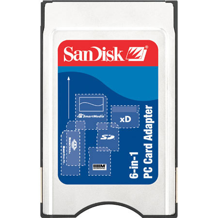 SanDisk 6 in 1 PC Card Adapter (Secure Digital, MultiMedia, Memory Stick, Memory Stick Pro, SmartMedia and xD Picture Card to PCMCIA (type II)