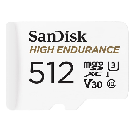 SanDisk High Endurance 512GB UHS-I microSDXC Memory Card with SD Adapter