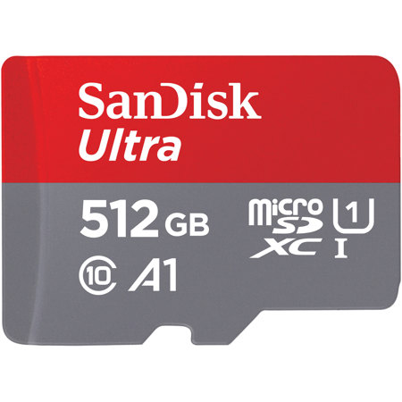 SanDisk 512GB Ultra UHS-I Class 10 microSDXC Memory Card with SD Adapter