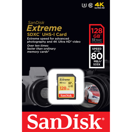 SanDisk 128GB Extreme Class 10 Memory Card