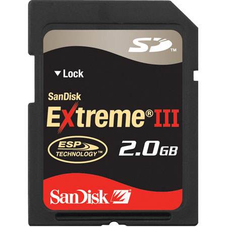 SanDisk 2GB, Extreme III SD Memory Card