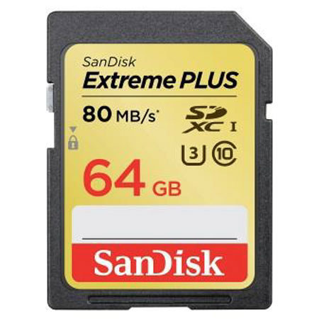SanDisk 64GB Extreme Plus UHS-I U3 SDHC Memory Card