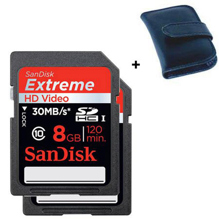 Sandisk Extreme SDHC 8GB Memory Card-2PK SDSDRX38192A21