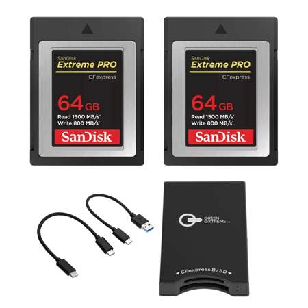 SanDisk 2 Pack Extreme PRO 64GB CFexpress Type-B Card with Card