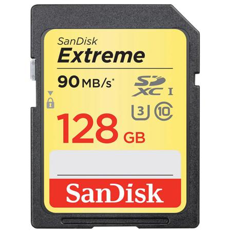 SanDisk 128GB Class 10 U3 Extreme SDXC UHS-I Memory Card