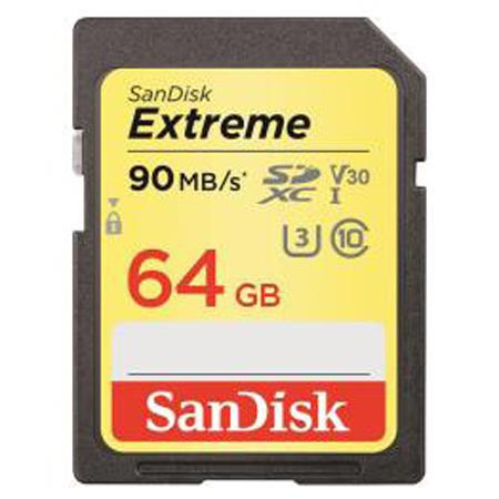 SanDisk 64GB Extreme SDXC UHS-I U3 Memory Card