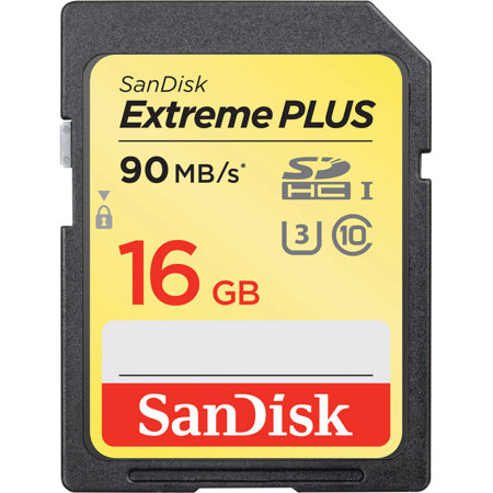 SanDisk 16GB Extreme Plus SDHC UHS-I Memory Card, Class 10 U3