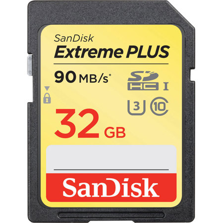 SanDisk 32GB Class 10 U3 Extreme Plus SDHC UHS-I Memory Card