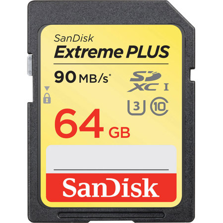 SanDisk 64GB Class 10 U3 Extreme Plus SDXC UHS-I Memory Card