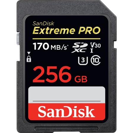 SanDisk 256GB Extreme PRO SDXC Memory Card, UHS-I Class 10 U3 V30