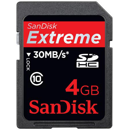 SanDisk 4GB, Extreme SDHC Memory Card, Class 10,3Pk