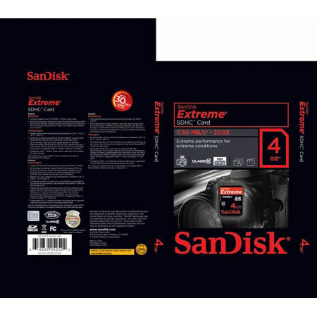 SanDisk SDSDX3004GA31 4GB, SDHC Memory Card, Class 10