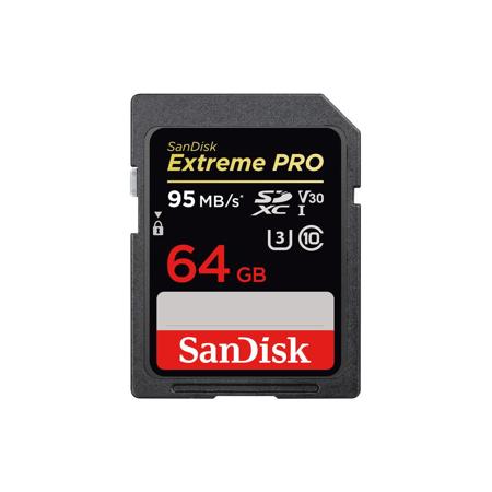 SanDisk 64GB Extreme PRO SDXC Memory Card, UHS-I Class 10 U3 V30