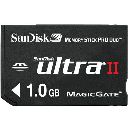 SanDisk 1 GB Ultra II Memory Stick PRO Duo Memory Card.