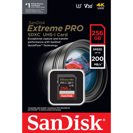 SanDiskExtremePRO256GBUHS-I U3 SDXCメモーカー SanDisk Extreme PRO 256GB UHS-I U3 SDXC Memory Card