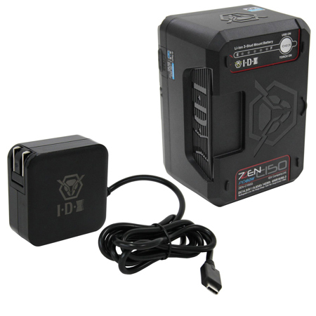 IDX ZEN-C150G 145Wh 14.5V 3-Stud High-Load Lithium-Ion Battery with 2x D-Tap and USB-C Port With UC-PD1 60W Single-Channel Charger