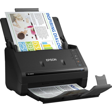 Epson WorkForce ES-400 II Duplex Desktop Document Scanner, Black - Refurbished