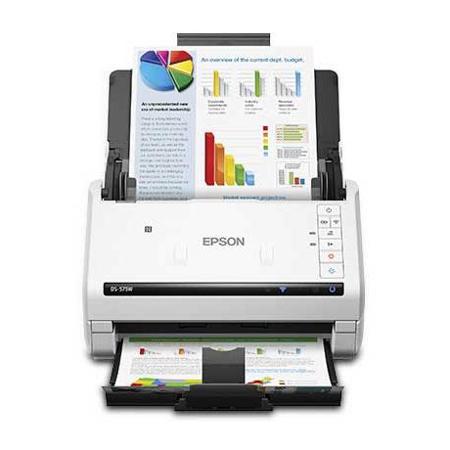 Epson WorkForce DS-575W Wireless Color Document Scanner, 600 dpi Optical/1200 dpi Interpolated Resolution, 35 ppm/70 ipm Scan Speed, 50 Sheet Feeder