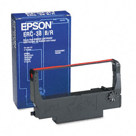 Epson C43S015376 Black/Red Fabric Ribbon f/ Receipt Printers