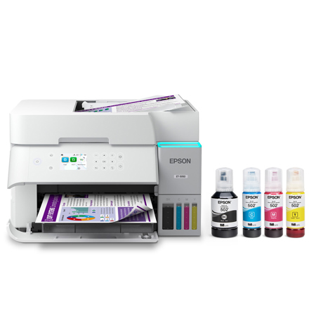 Epson EcoTank ET-3950 Wireless Duplex All-in-One Cartridge-Free Supertank Color Inkjet Printer, White - Refurbished