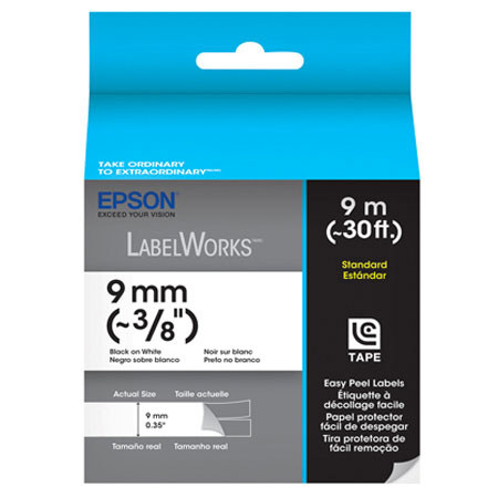 Epson LabelWorks LC-3WBN9 3/8" LC Tape Cartridge, Black on White