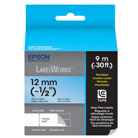 Epson LabelWorks LC-4LBL9 1/2" LC Tape Cartridge, Black on Blue